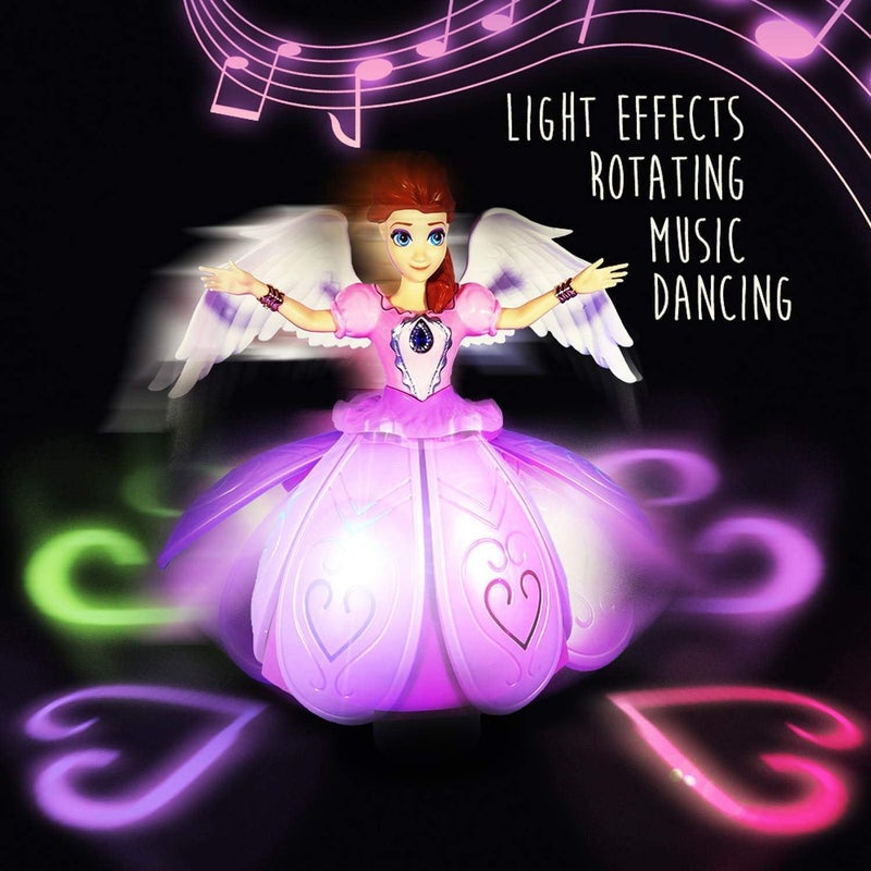 ST ZONE Musical Dancing Angel Girl Toy with Rotating Action, Flashing Multi Color Lights, Music & Movement | Interactive Dancing Doll Toy for Kids Boys Girls - Image 3